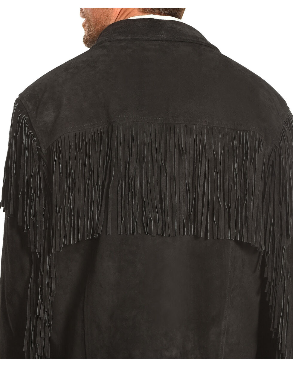 9927-Blk Liberty Wear Mens Suede Fringe Western Jacket 